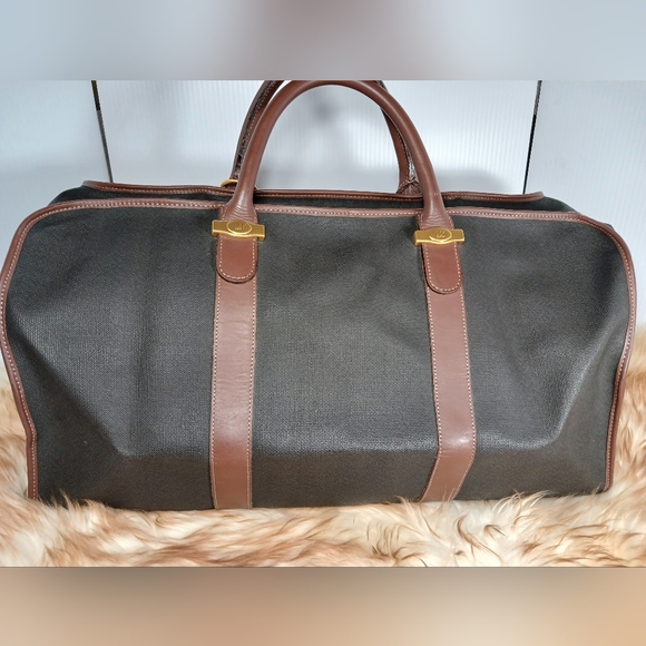 Dunhill Duffle Dark Chocolate Boston Brown Canvas Weekend/Travel - Picture 2 of 13